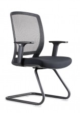 Hartley Boardroom Cantilever. Arms. Black Mesh. Black Fabric Seat Only